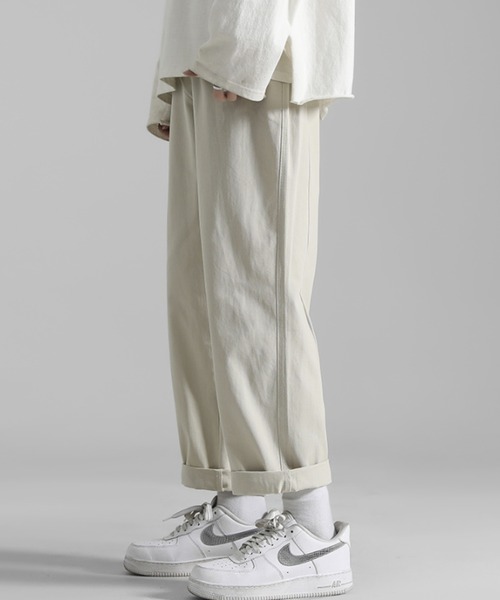 ACT(アクト)の「【ACT -fascination design-】ウエストゴム ワンポイントワイドチノパン(チノパンツ・メンズ・ホワイト/ブラック/ベージュ/カーキ・M/L/XL)」の9枚目の写真