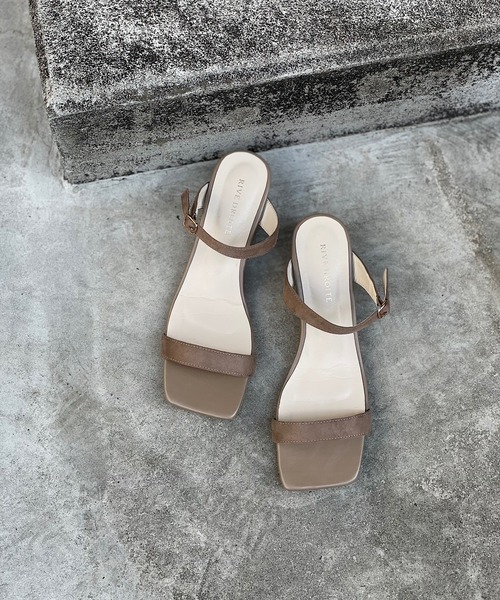 RIVE DROITE(リヴドロワ)の「スクエアウエッジサンダル(サンダル・レディース・ブラック/ベージュ・S/M/L)」の2枚目の写真