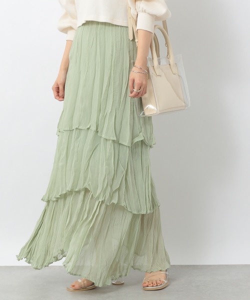 Heather（ヘザー）の「クリンクルティアードスカート　949143（スカート・レディース・グリーン/グレー/ブラック/グレー系その他・FREE）」の22枚目の写真