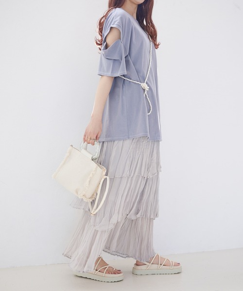 Heather（ヘザー）の「クリンクルティアードスカート　949143（スカート・レディース・グリーン/グレー/ブラック/グレー系その他・FREE）」の16枚目の写真