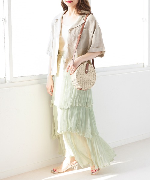 Heather（ヘザー）の「クリンクルティアードスカート　949143（スカート・レディース・グリーン/グレー/ブラック/グレー系その他・FREE）」の19枚目の写真