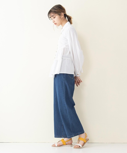 fort point(フォーポイント)の「【C-FORT POINT】ベルト付きタックストレートパンツ/ワイドパンツ(その他パンツ・レディース・ネイビー/ブルー/アイボリー・SMALL/MEDIUM/LARGE)」の14枚目の写真
