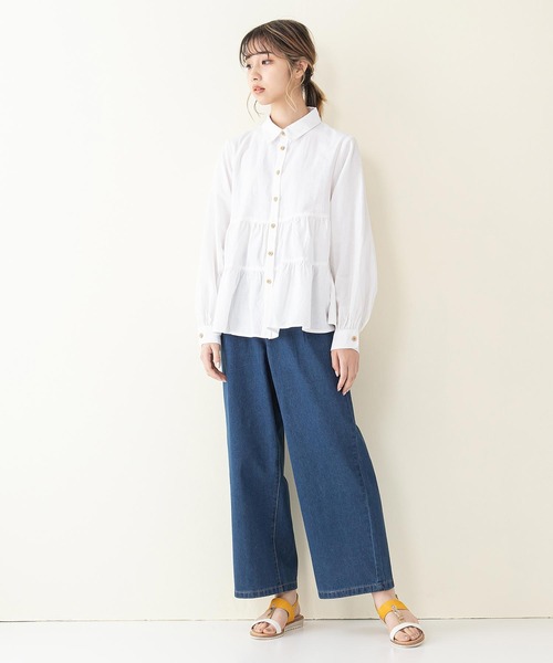 fort point(フォーポイント)の「【C-FORT POINT】ベルト付きタックストレートパンツ/ワイドパンツ(その他パンツ・レディース・ネイビー/ブルー/アイボリー・SMALL/MEDIUM/LARGE)」の15枚目の写真