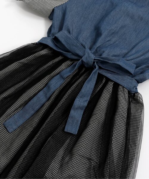 algy（アルジー）の「チュールドッキングワンピ（ワンピース・キッズ・インディゴブルー/ブラック・X-SMALL/XX-SMALL/SMALL/MEDIUM）」の11枚目の写真