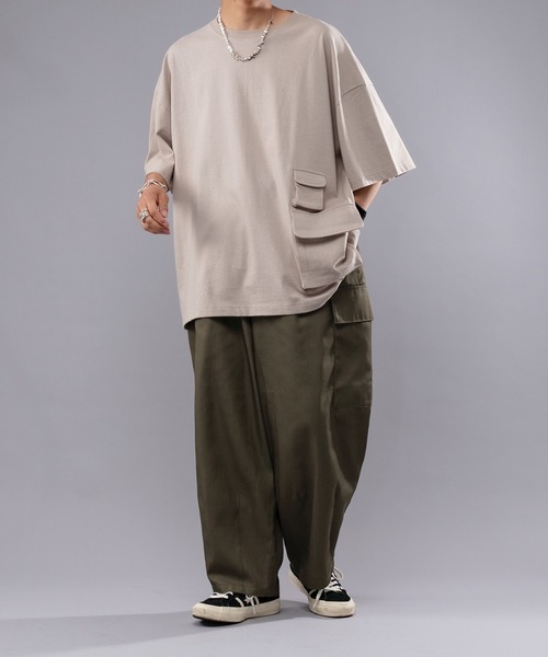 kutir(クティール)の「デザインダブルポケットTシャツ(Tシャツ/カットソー・メンズ・ベージュ/オレンジ・MEDIUM/LARGE)」の11枚目の写真