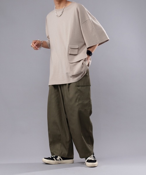 kutir(クティール)の「デザインダブルポケットTシャツ(Tシャツ/カットソー・メンズ・ベージュ/オレンジ・MEDIUM/LARGE)」の7枚目の写真