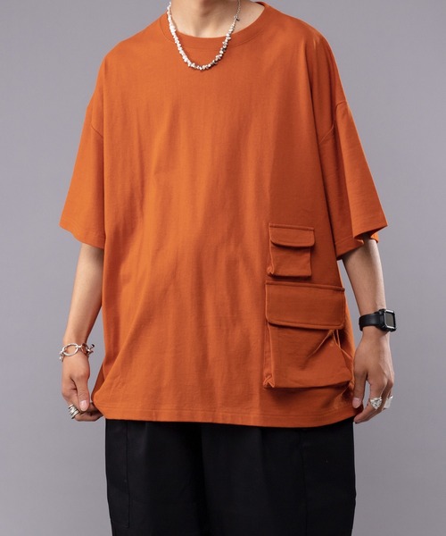 kutir(クティール)の「デザインダブルポケットTシャツ(Tシャツ/カットソー・メンズ・ベージュ/オレンジ・MEDIUM/LARGE)」の18枚目の写真