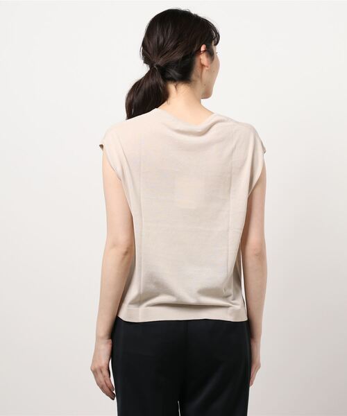 SIPULI（シプリ）の「[ICE COTTON]HighTwist Swiss Cotton フレンチスリーブニット（ニット/セーター・レディース・アイボリー/ブラウン/グリーン/ネイビー・2/3）」の16枚目の写真