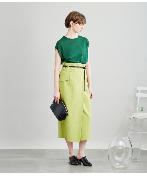 SIPULI（シプリ）の「[ICE COTTON]HighTwist Swiss Cotton フレンチスリーブニット（ニット/セーター・レディース・アイボリー/ブラウン/グリーン/ネイビー・2/3）」の20枚目の写真