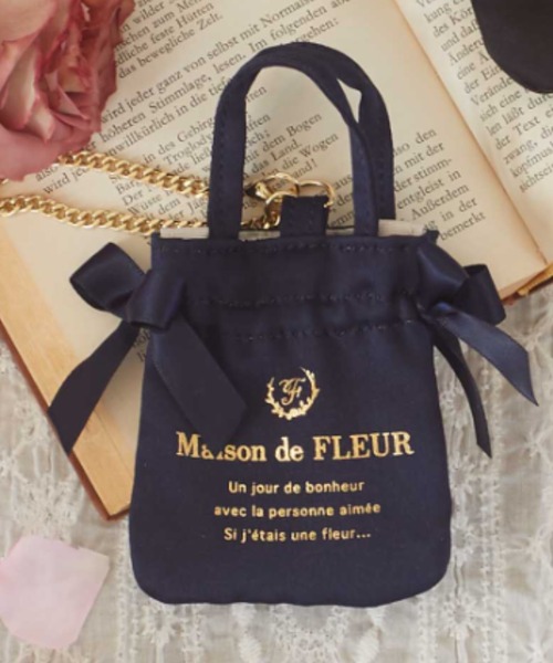 ♡Maison de FLEUR♡ ベア チャーム付きダブルリボントートバッグ Amazon | [メゾン ド フルール] ベアチャーム付きダブルリボン