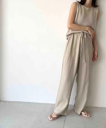 El mar | via j(ヴィアジェイ) ギャザー紐テーパードパンツ(その他パンツ)