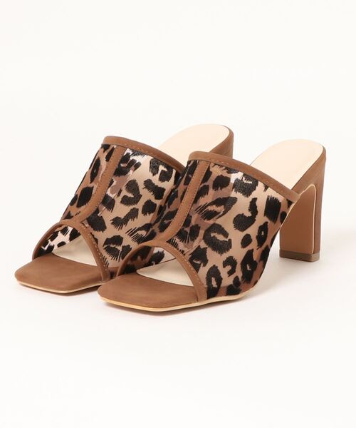 Miminy Piminy（ミミニー ピミニー）の「MiminyPiminy(ミミニーピミニー) プレートヒールチュールデザイン サンダル（サンダル・レディース・アイボリー/ブラック/ブラック系その他/ブラウン・M/LL/L/S）」の4枚目の写真