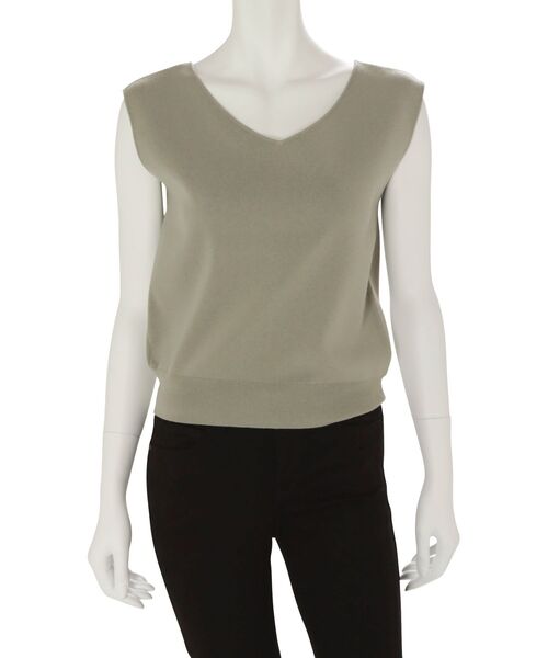 MERCURYDUO（マーキュリーデュオ）の「ウォッシャブル総針ノースリーブネックレス付ニット（ニット/セーター・レディース・ブラック/ブラウン/オフホワイト/ミント/ベビーピンク・FREE）」の4枚目の写真