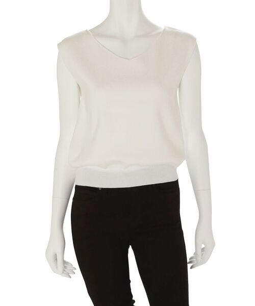 MERCURYDUO（マーキュリーデュオ）の「ウォッシャブル総針ノースリーブネックレス付ニット（ニット/セーター・レディース・ブラック/ブラウン/オフホワイト/ミント/ベビーピンク・FREE）」の18枚目の写真