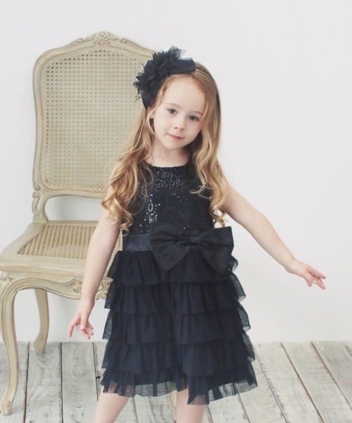 Rora(ローラ)の「シャルロット ドレスワンピース(2color)(ドレス・キッズ・シャンパン/ブラック・90)」の1枚目の写真