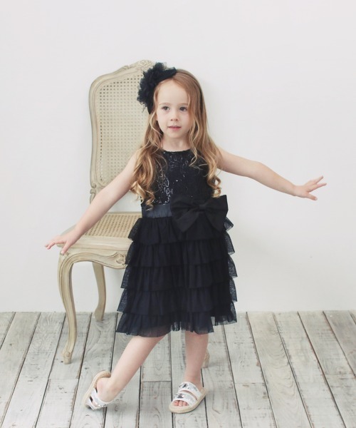 Rora(ローラ)の「シャルロット ドレスワンピース(2color)(ドレス・キッズ・シャンパン/ブラック・90)」の10枚目の写真