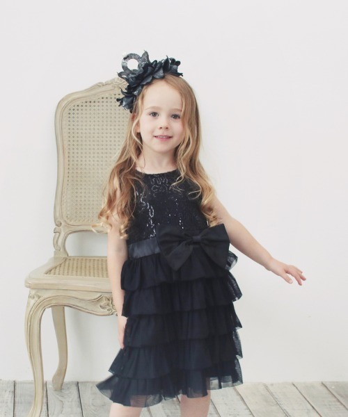 Rora(ローラ)の「シャルロット ドレスワンピース(2color)(ドレス・キッズ・シャンパン/ブラック・90)」の3枚目の写真