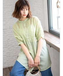 fifth | ピンタックシアーバンドカラーブラウス(シャツ/ブラウス)