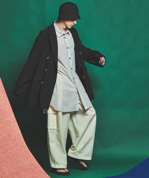 24ss メゾンスペシャル ウールカーゴパンツ UNISEX》Side Purse Wide Pants/サイド巾着ワイドパンツ【MAISON