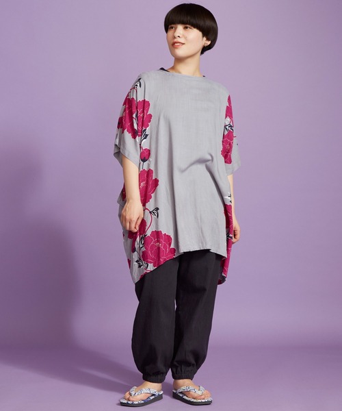 カヤ（カヤ）の「【カヤ】四季巡りもんぺ風パンツ（その他パンツ・レディース・ホワイト/グレー/ダークパープル/スミクロ・FREE）」の5枚目の写真