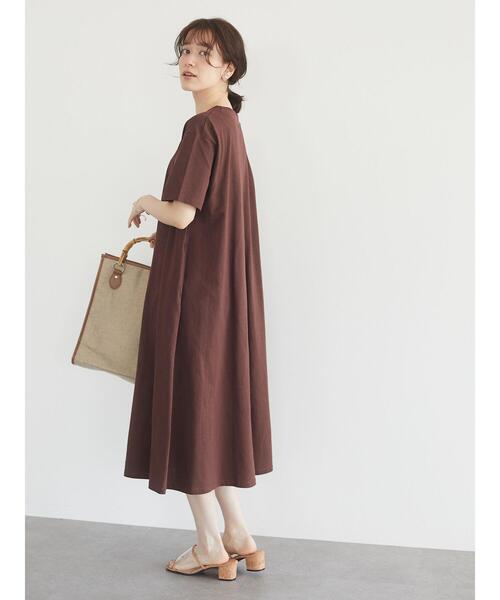 Green Parks(グリーンパークス)の「コットンフレアワンピース*(ワンピース・レディース・ブラック/ベージュ/ブラウン/オレンジ/ホワイト系その他2/グリーン・FREE)」の19枚目の写真