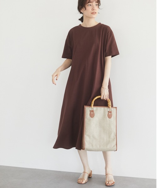 Green Parks(グリーンパークス)の「コットンフレアワンピース*(ワンピース・レディース・ブラック/ベージュ/ブラウン/オレンジ/ホワイト系その他2/グリーン・FREE)」の3枚目の写真