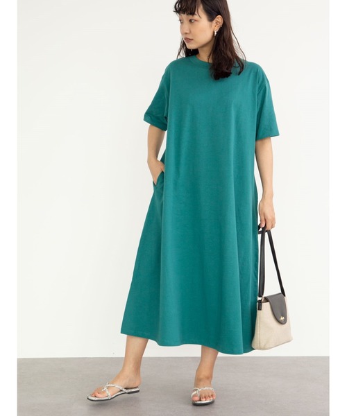 Green Parks(グリーンパークス)の「コットンフレアワンピース*(ワンピース・レディース・ブラック/ベージュ/ブラウン/オレンジ/ホワイト系その他2/グリーン・FREE)」の5枚目の写真