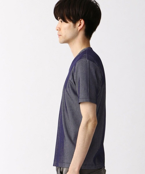 HIDEAWAYS NICOLE(ハイダウェイニコル)の「サッカ-ストライプVネックTシャツ(Tシャツ/カットソー・メンズ・ブラック/ホワイト/ネイビー/その他1・X-LARGE/MEDIUM/LARGE)」の12枚目の写真