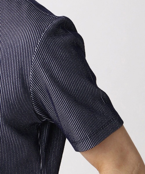 HIDEAWAYS NICOLE(ハイダウェイニコル)の「サッカ-ストライプVネックTシャツ(Tシャツ/カットソー・メンズ・ブラック/ホワイト/ネイビー/その他1・X-LARGE/MEDIUM/LARGE)」の16枚目の写真