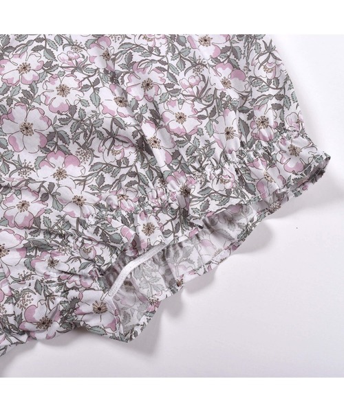 Chocolat タルティーヌエショコラ のファッション Et Et Morris ブルマ付き半袖ワンピースベビー 70 90cm ワンピース Tartine Et Tartine ワンピース Tartine Chocolat 日本製リバティプリント May