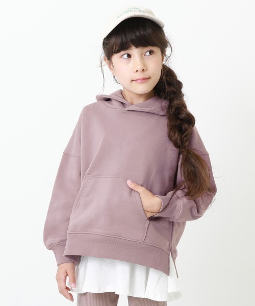 devirock(デビロック)の「ビッグシルエットスウェットプルパーカー(パーカー・キッズ・スミクロ/パープル系その他/グレー系その他/ブルーグレー/ライトブラウン/ダークブラウン・120cm/130cm/140cm/150cm/80cm/90cm/160cm/100cm/110cm)」の6枚目の写真