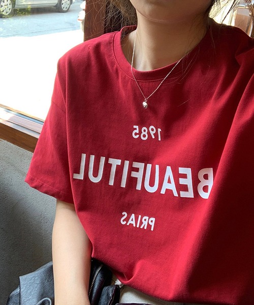 Paris ロゴ 英字プリントtシャツ