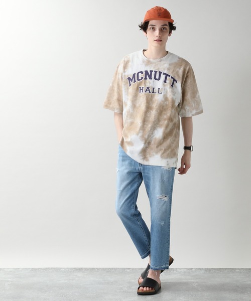 RAGEBLUE（レイジブルー）の「＜SIGNAL SPORTS/シグナルスポーツ＞タイダイ柄カレッジロゴプリントTシャツ/957636（Tシャツ/カットソー・メンズ・ベージュ/ネイビー・MEDIUM/LARGE/X-LARGE）」の14枚目の写真