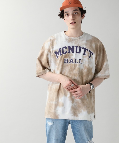 RAGEBLUE（レイジブルー）の「＜SIGNAL SPORTS/シグナルスポーツ＞タイダイ柄カレッジロゴプリントTシャツ/957636（Tシャツ/カットソー・メンズ・ベージュ/ネイビー・MEDIUM/LARGE/X-LARGE）」の8枚目の写真