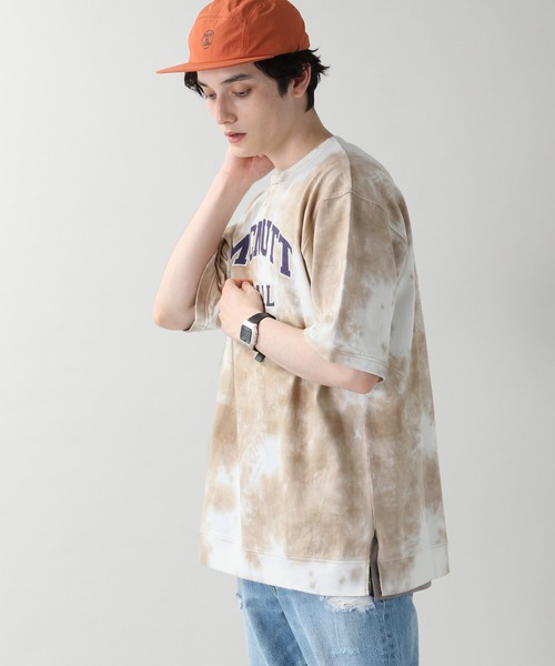 RAGEBLUE（レイジブルー）の「＜SIGNAL SPORTS/シグナルスポーツ＞タイダイ柄カレッジロゴプリントTシャツ/957636（Tシャツ/カットソー・メンズ・ベージュ/ネイビー・MEDIUM/LARGE/X-LARGE）」の10枚目の写真