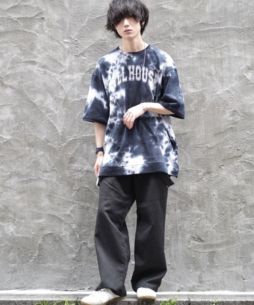 RAGEBLUE（レイジブルー）の「＜SIGNAL SPORTS/シグナルスポーツ＞タイダイ柄カレッジロゴプリントTシャツ/957636（Tシャツ/カットソー・メンズ・ベージュ/ネイビー・MEDIUM/LARGE/X-LARGE）」の3枚目の写真