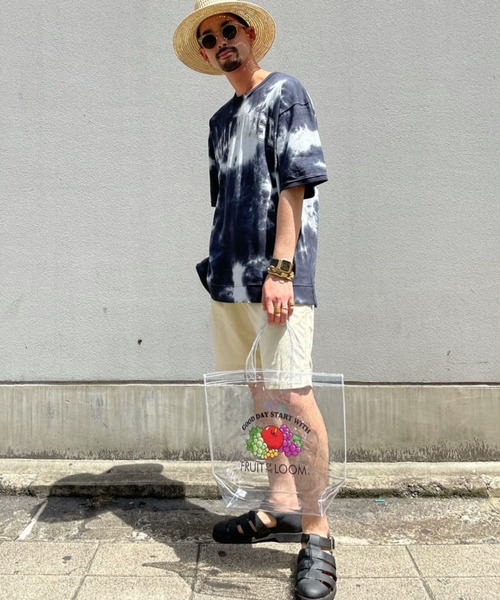 RAGEBLUE（レイジブルー）の「＜SIGNAL SPORTS/シグナルスポーツ＞タイダイ柄カレッジロゴプリントTシャツ/957636（Tシャツ/カットソー・メンズ・ベージュ/ネイビー・MEDIUM/LARGE/X-LARGE）」の4枚目の写真