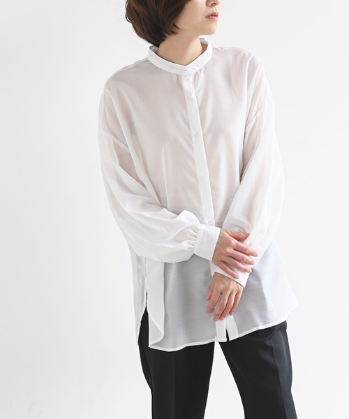 rps（アールピーエス）の「エステルシアーボリューム袖シャツ（シャツ/ブラウス・レディース・グレイッシュベージュ/オフホワイト/ブラック/ライトベージュ・M）」の18枚目の写真