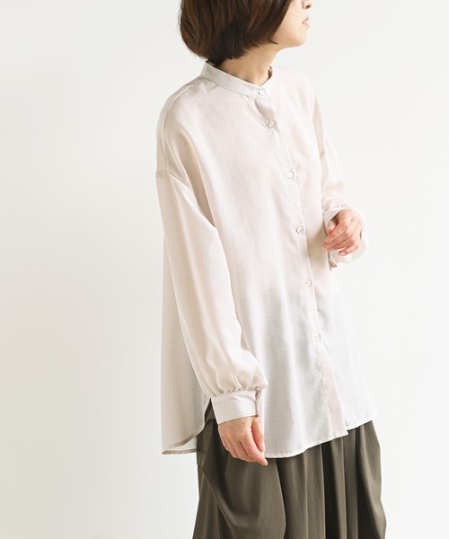 rps（アールピーエス）の「エステルシアーボリューム袖シャツ（シャツ/ブラウス・レディース・グレイッシュベージュ/オフホワイト/ブラック/ライトベージュ・M）」の12枚目の写真