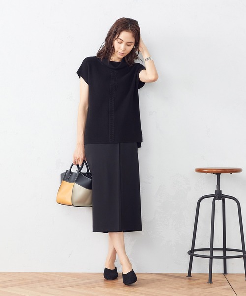 COMME CA MODELS(コムサモデルズ)の「ポンチラップ風タイトスカート(スカート・レディース・ブラック/チェック・SMALL/MEDIUM/LARGE/X-LARGE/X-SMALL)」の9枚目の写真