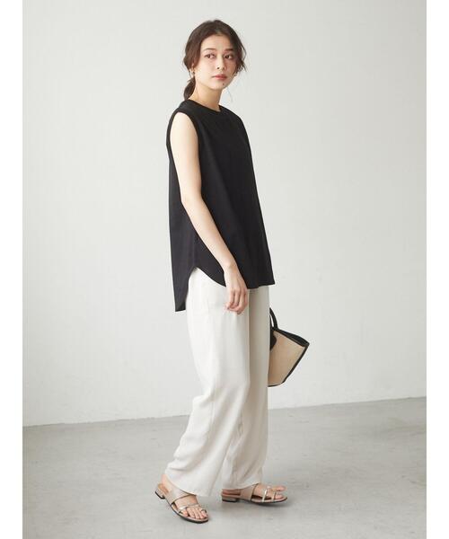 Green　Parks（グリーンパークス）の「ノースリーブプルオーバー＊（Tシャツ/カットソー・レディース・ホワイト/ブラック/ベージュ/オレンジ・FREE）」の6枚目の写真