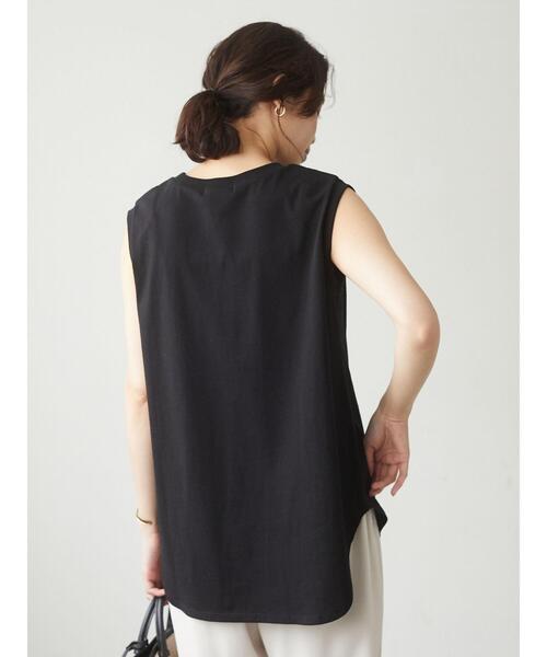 Green　Parks（グリーンパークス）の「ノースリーブプルオーバー＊（Tシャツ/カットソー・レディース・ホワイト/ブラック/ベージュ/オレンジ・FREE）」の8枚目の写真