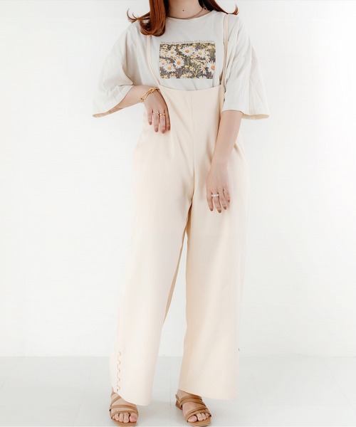 nemne store（ネンネストア）の「リボンを結ぶツリリボンサロペット（サロペット/オーバーオール・レディース・ブラック/グレー/アイボリー・フリー）」の2枚目の写真