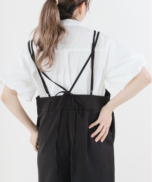 nemne store（ネンネストア）の「リボンを結ぶツリリボンサロペット（サロペット/オーバーオール・レディース・ブラック/グレー/アイボリー・フリー）」の14枚目の写真