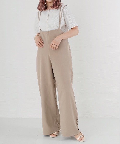 nemne store（ネンネストア）の「リボンを結ぶツリリボンサロペット（サロペット/オーバーオール・レディース・ブラック/グレー/アイボリー・フリー）」の21枚目の写真