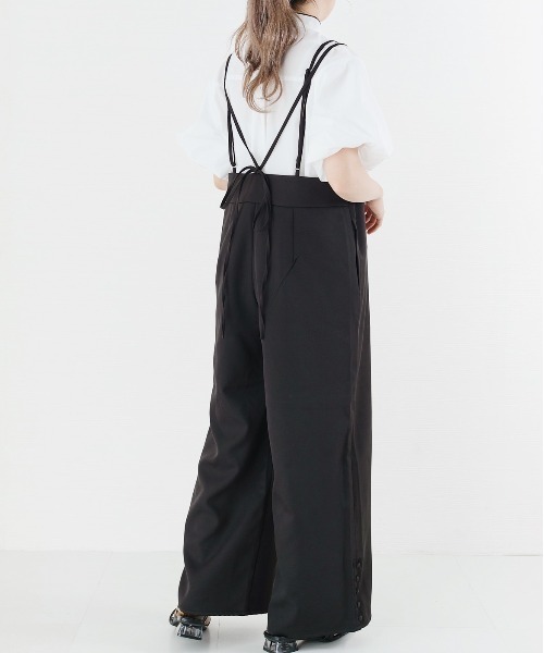 nemne store（ネンネストア）の「リボンを結ぶツリリボンサロペット（サロペット/オーバーオール・レディース・ブラック/グレー/アイボリー・フリー）」の18枚目の写真