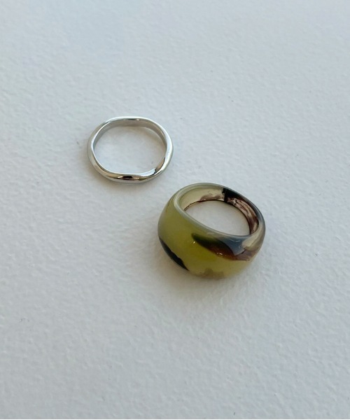 apres jour mignon(アプレジュールミニョン)の「【apresjour mignon×ARIAZ】アクリルリングセット(リング・レディース・カーキ/ライトブルー/ライトグレー/ボルドー/ライトベージュ/その他・ONESIZE)」の9枚目の写真