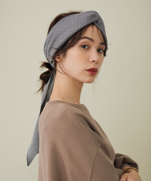 ROPE'（ロペ）の「【La Maison de Lyllis】BERBERE（ターバン）（ヘアバンド・レディース・チャコールグレー/ブラウン系その他2・FREE）」の4枚目の写真