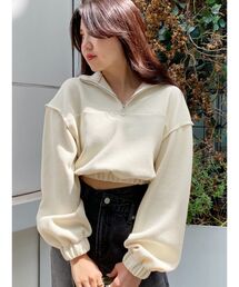 EVRIS | ハーフジップワッフルスウェットTOPS(スウェット)