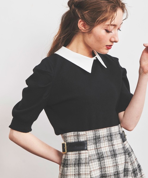 NOELA（ノエラ）の「カラーデザインカフスニット（ニット/セーター・レディース・ブラック/ピンク/キャメル・FREE）」の12枚目の写真